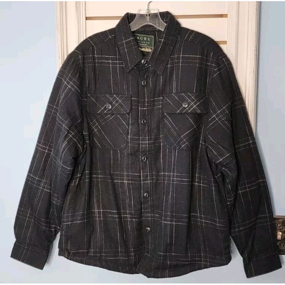 JACHS New York Jacket‎ Mens Cotton Blend Medium Black White Shirt Coat Lined NWT